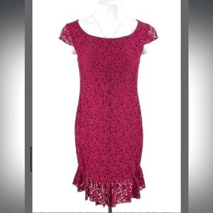 Aritzia TALULA Burgundy Floral Lace Dress Size 2